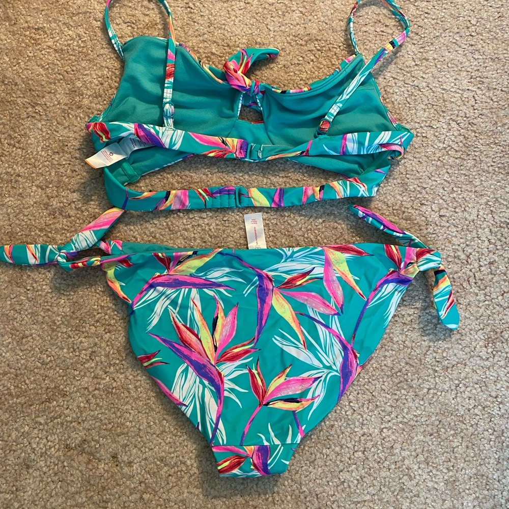 Turquoise and Floral Bikini size M